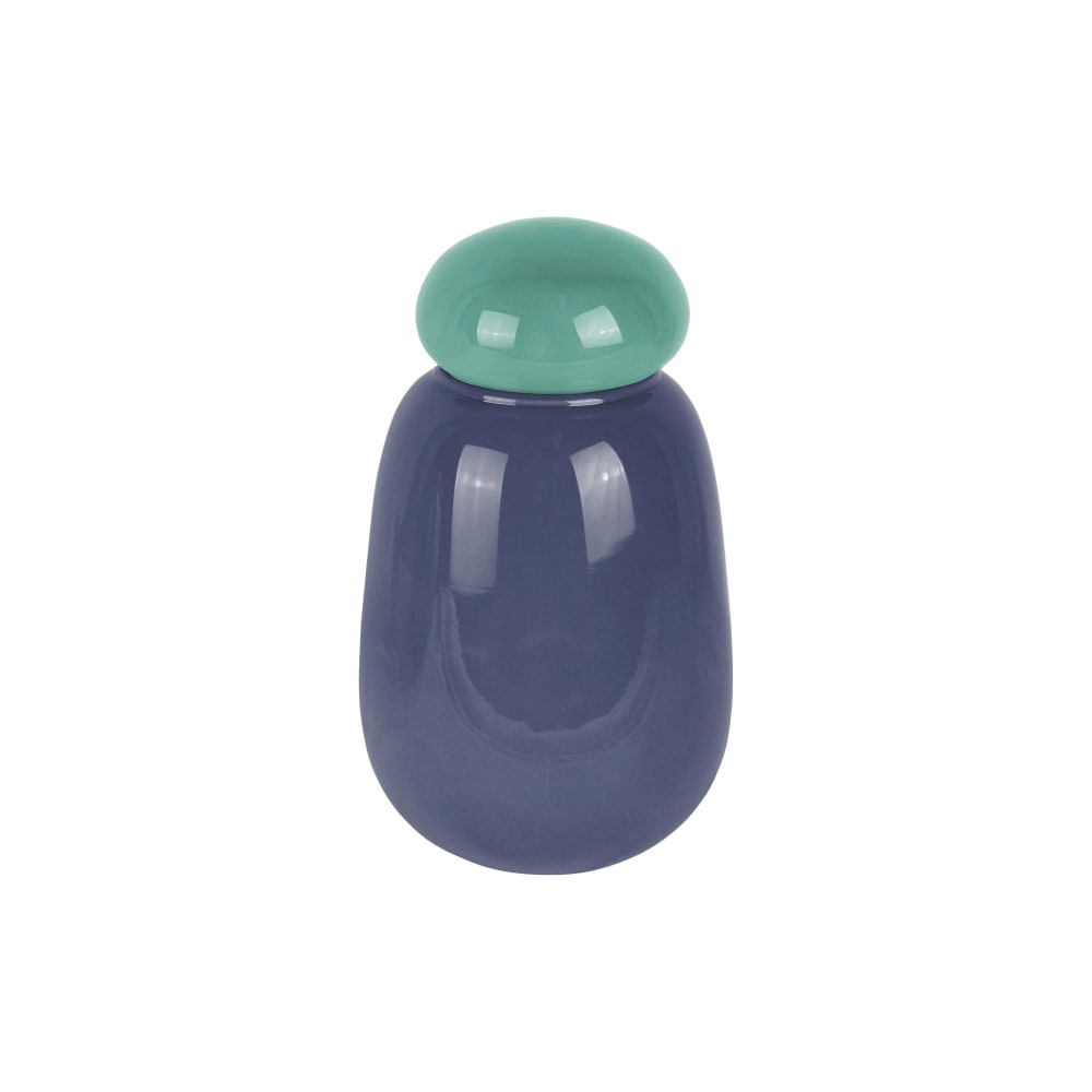 Vase verre bleu foncé 12.5x12.5x22cm