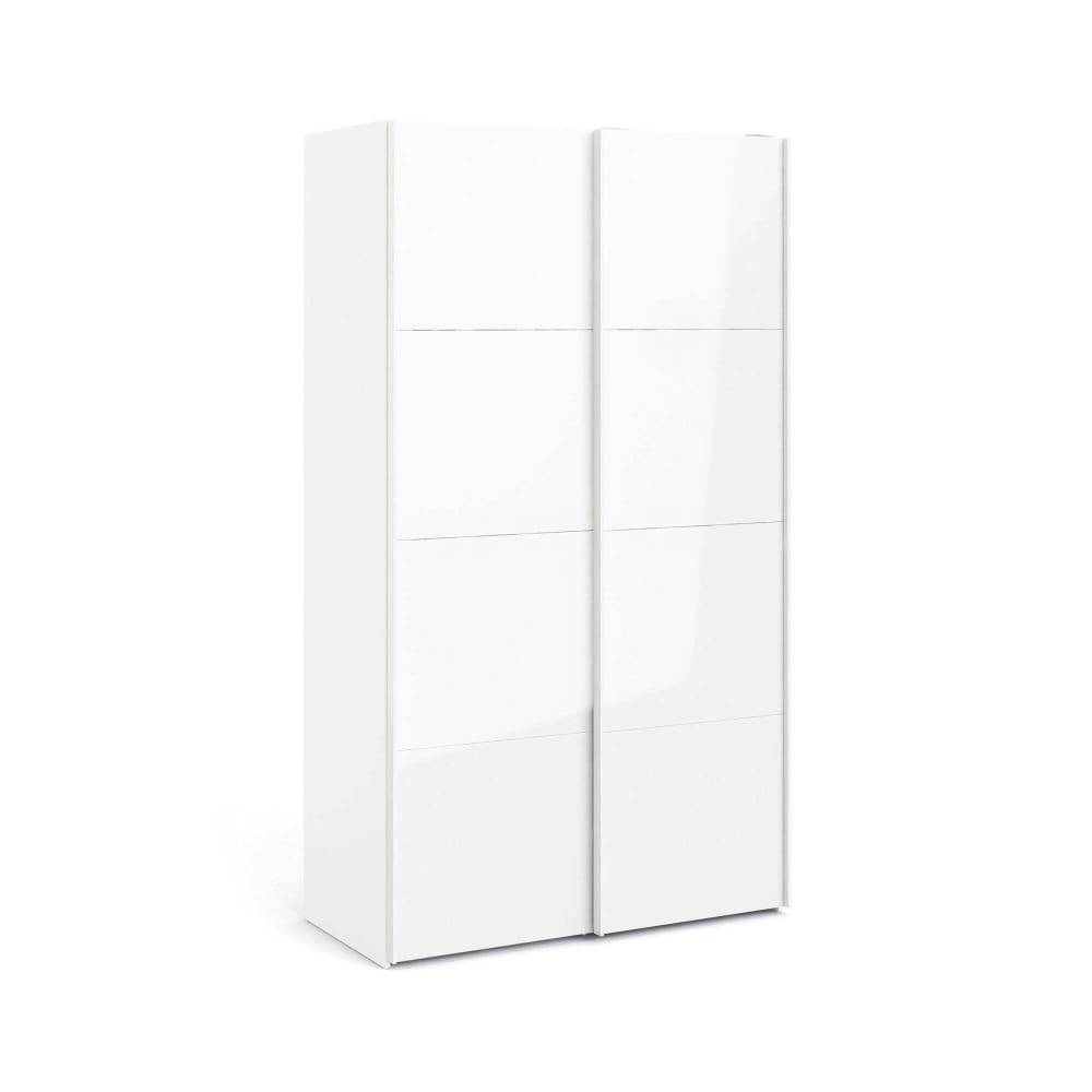 Armoire 2 Portes Bois Mélaminé Blanc Brillant