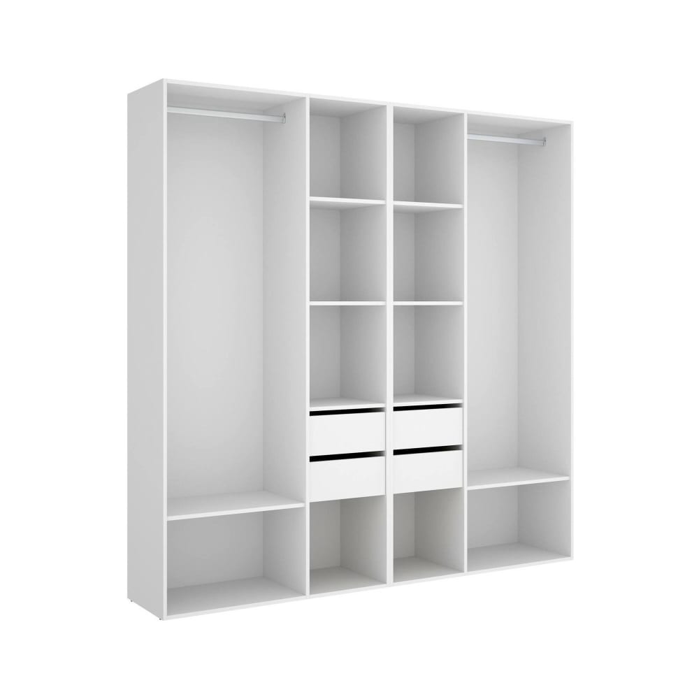 Grande Armoire Bois Blanc Nobilisé 196x205h cm