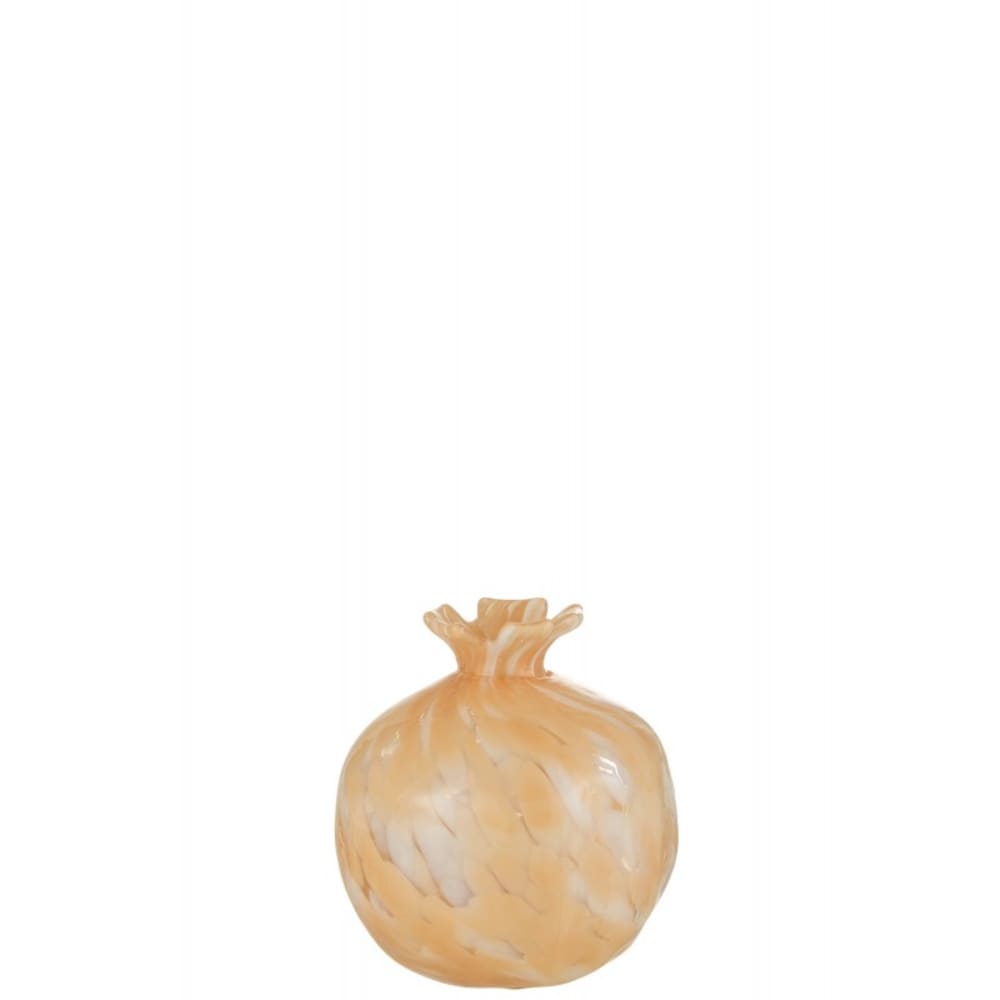 Vase en verre beige 12x12x14 cm