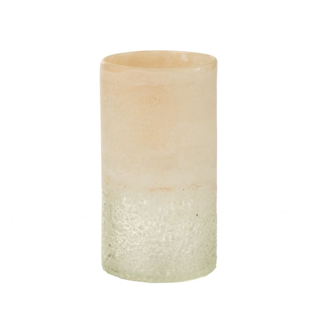 Vase cylindre en verre beige 12x12x23 cm