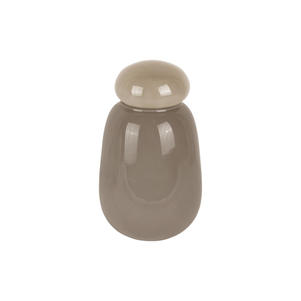 Vase verre gris foncé 12.5x12.5x22cm