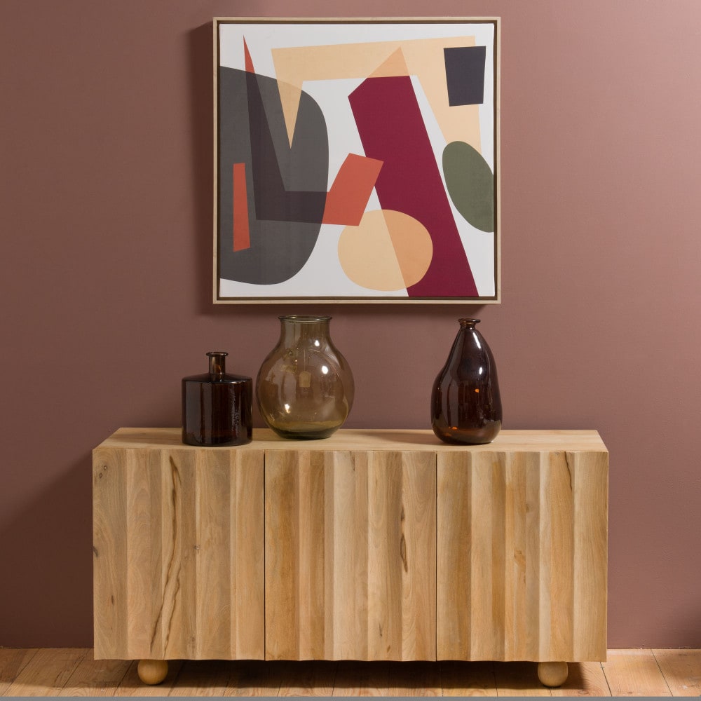 Vase rond 12 l taupe marron en verre