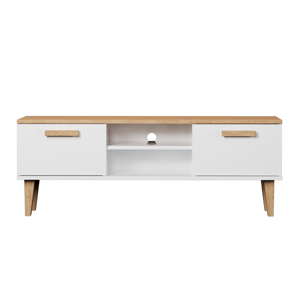 Meuble TV 120 cm stratifiés blanc