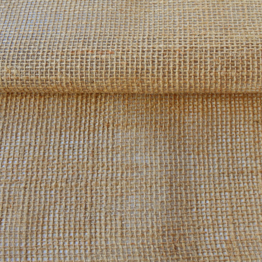 Tissu en jute enduite laminée naturel 123 cm