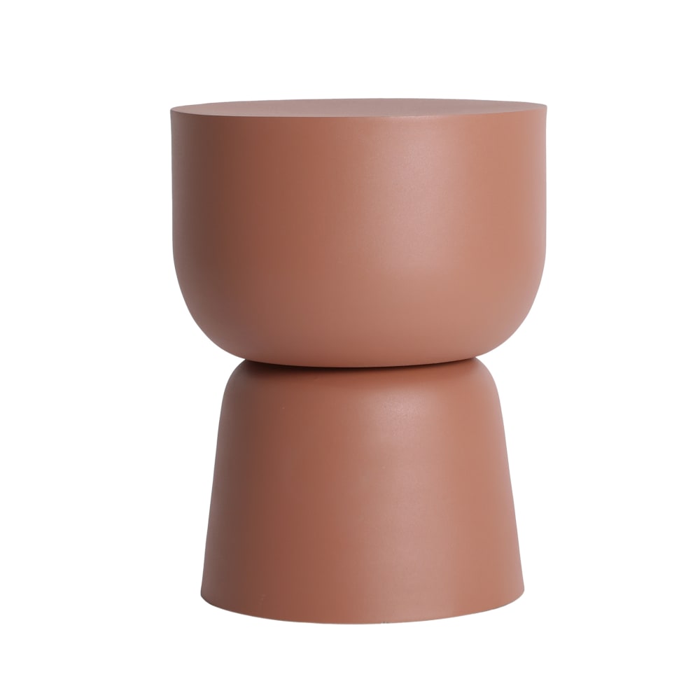 Table basse en fer marron brillant en 35x35x46 cm