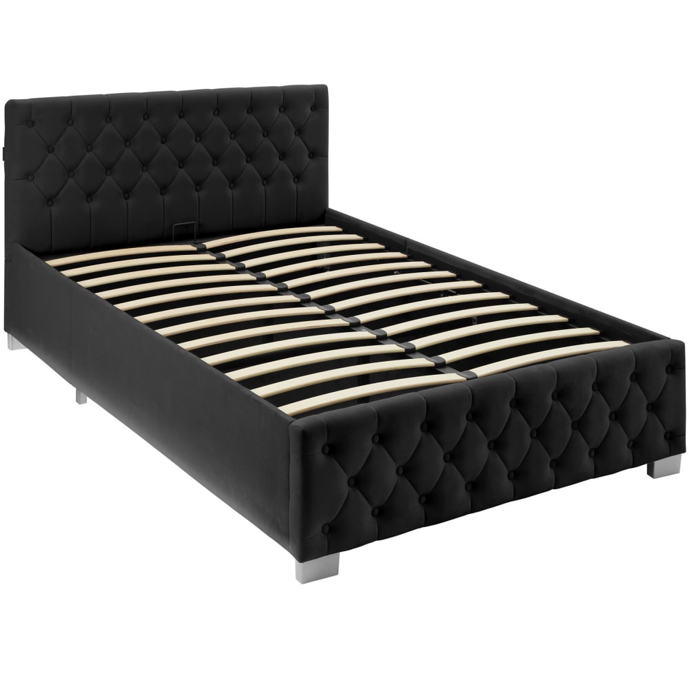 Tectake Cama tapizada con led y
