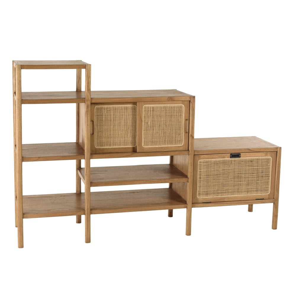 MACABANE Treppenregal aus Mindi-Holz style landhaus Braun Holz