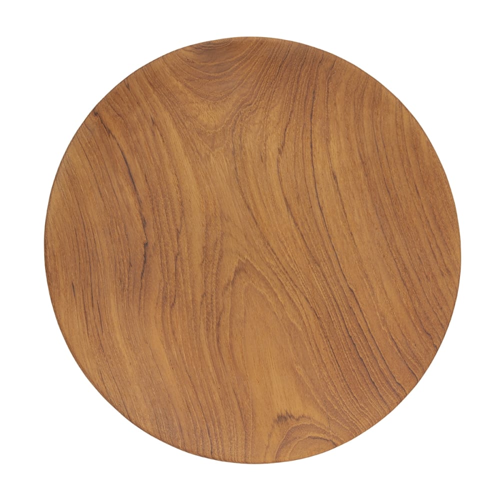 Assiette plate en racine de teck, 26 cm