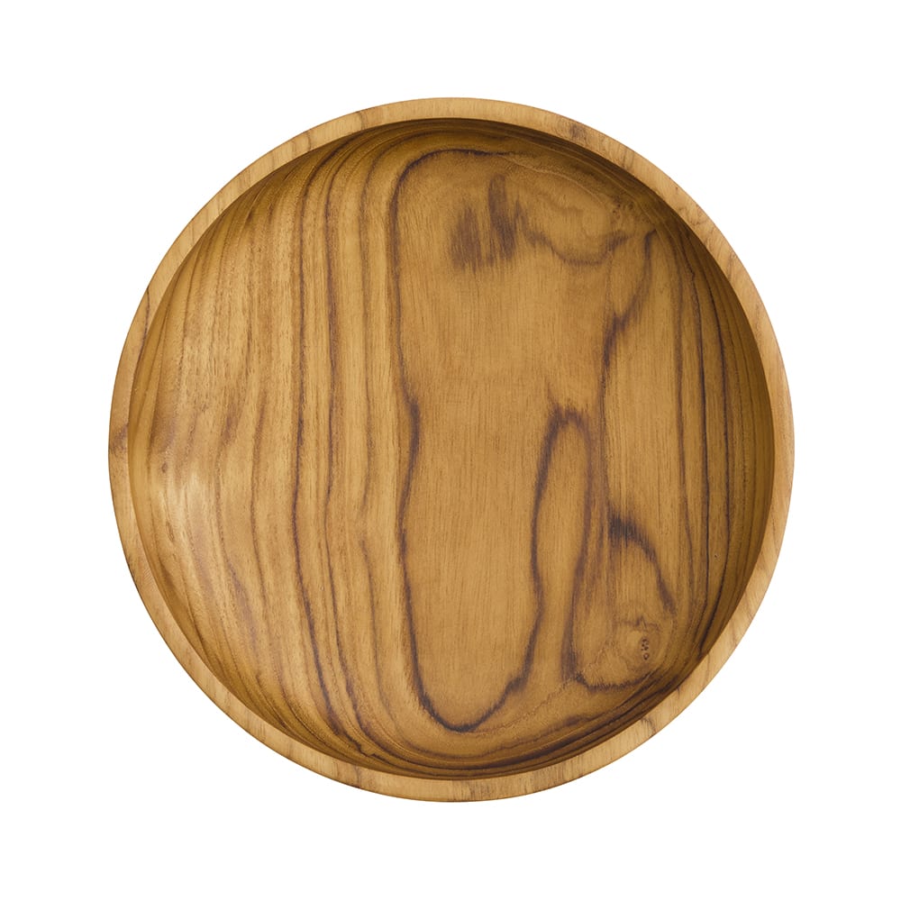 Assiette plate en racine de teck, ø 21 cm