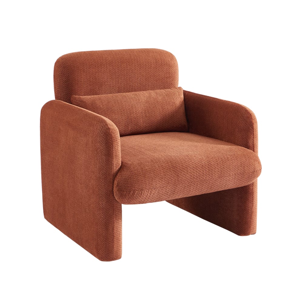 fauteuil  tissu brique