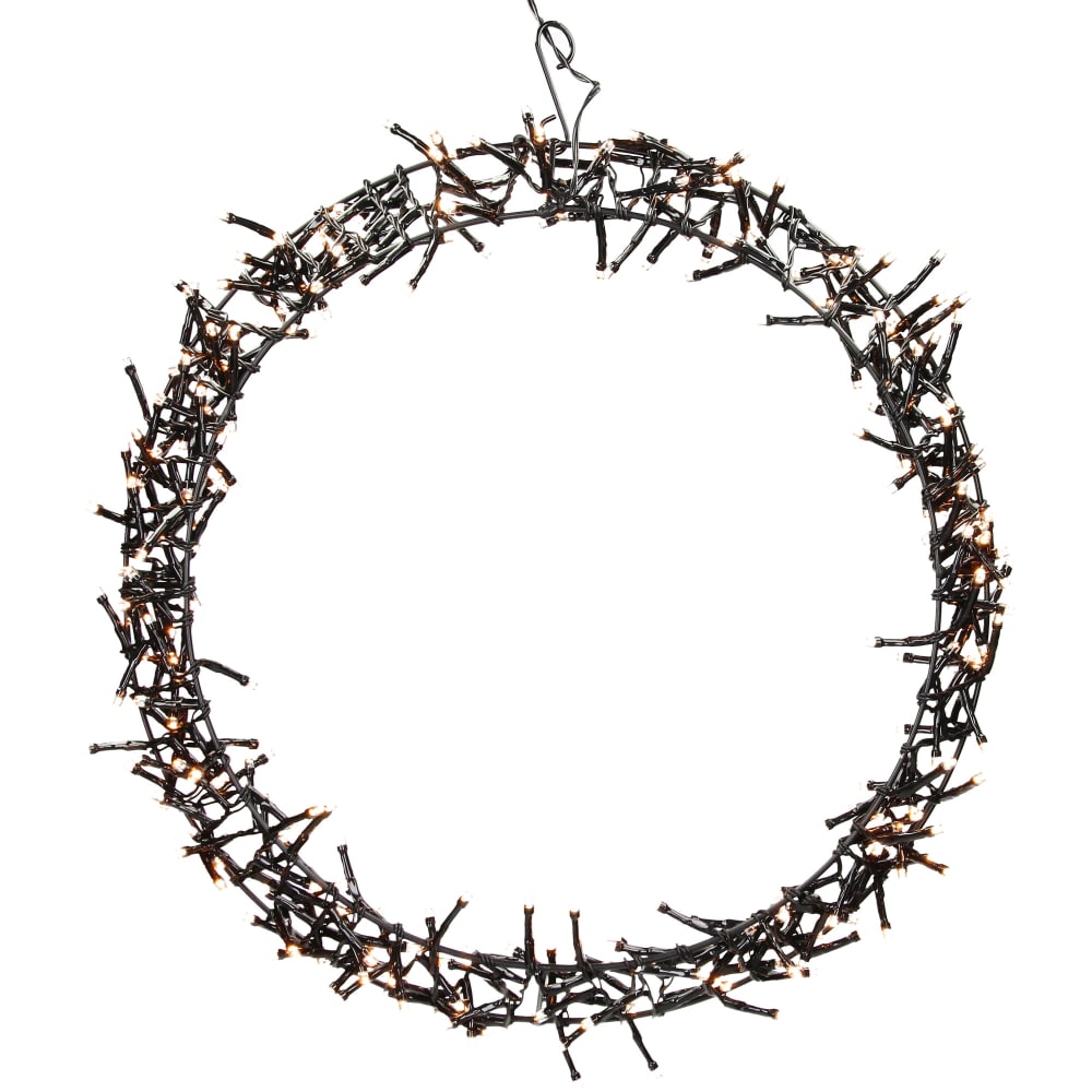 Corona de navidad luminosa Ø38cm LED blanco cálido, interior/exterior