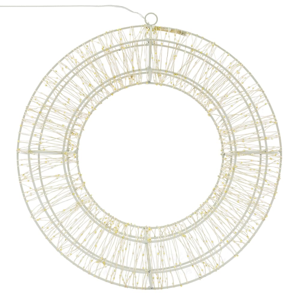 Corona de navidad luminosa Ø38cm LED blanco cálido, interior/exterior