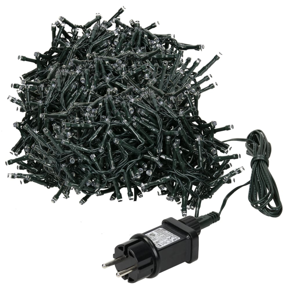ECD Germany LED Cluster Lichterkette 8m 400 LEDs Extra Warmweiß 8 Modi Innen/Außen Grün Pvc - Polyvinlychlorid