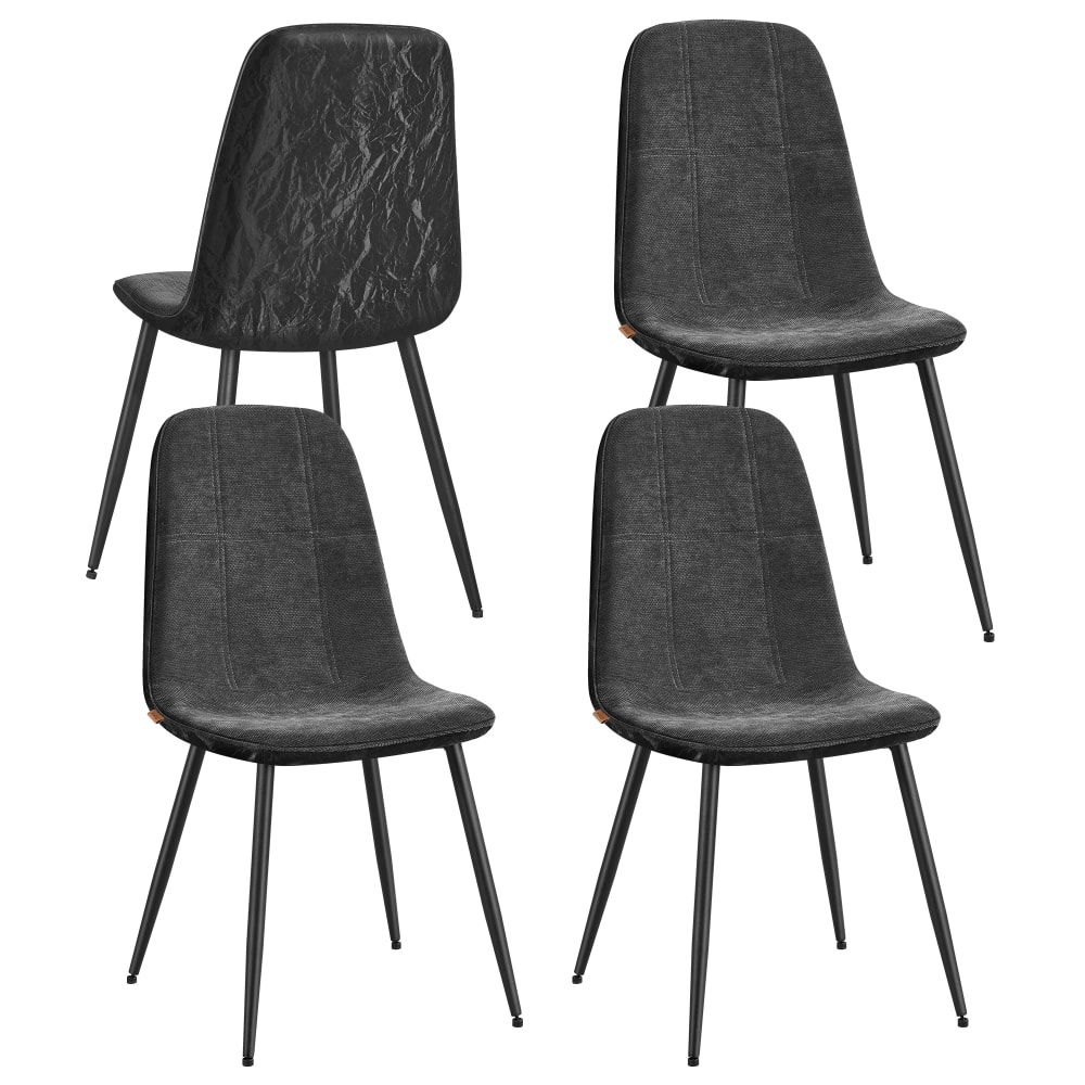 Chaises de salle à manger lot de 4 pieds réglables tissu chenille gris — Beyit