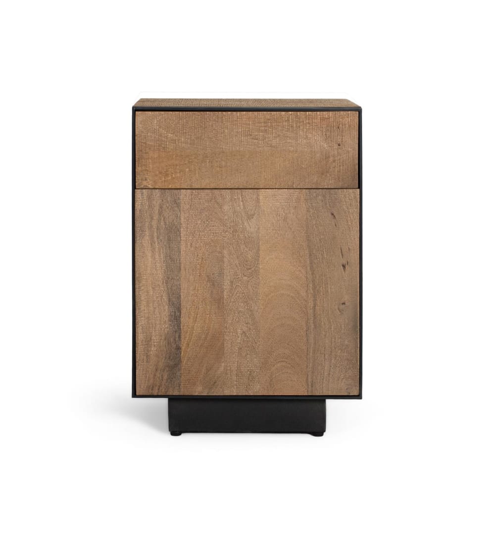 Table de chevet en bois de manguier naturel