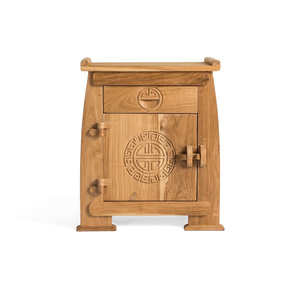 Table de chevet en teck massif hauteur 60 cm