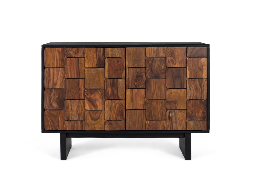 Buffet à deux portes en bois de sheezam orné de motifs géométriques