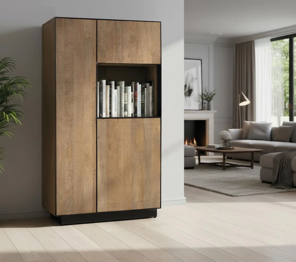 Hohes Sideboard aus natürlichem Mangoholz 190 cm - Maisons Du