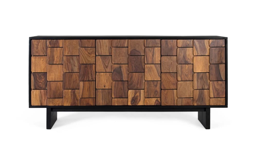 GINER Y COLOMER Sideboard aus Mangoholz mit drei Türen 160 cm Braun