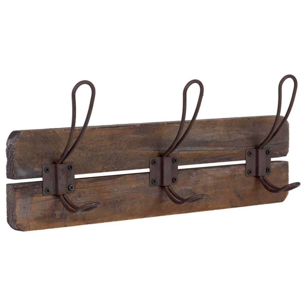 Percha de pared de madera y
