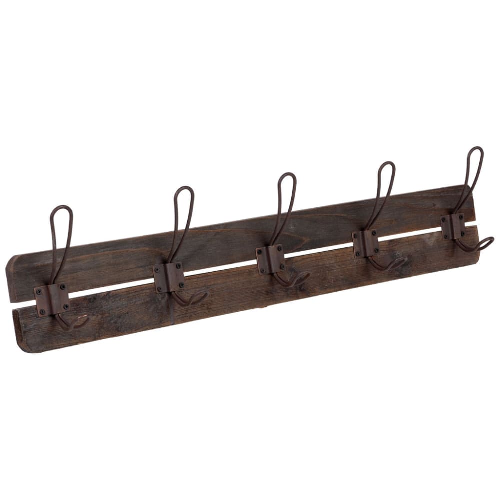 Percha de pared de madera y