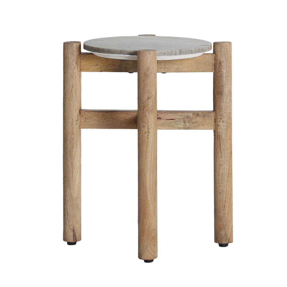 Table basse en marbre gris  en 39x39x46 cm