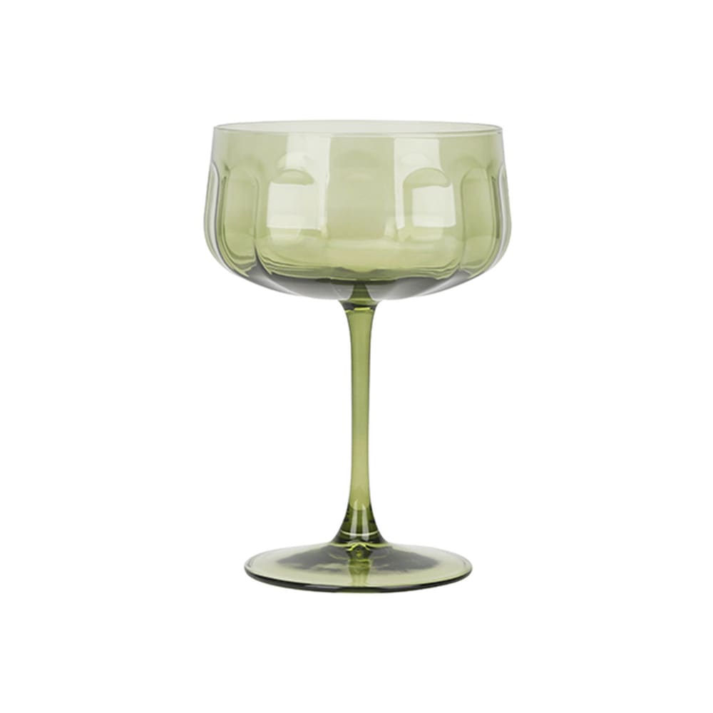 Lot de 4 coupes en verre 36,5cl vertes