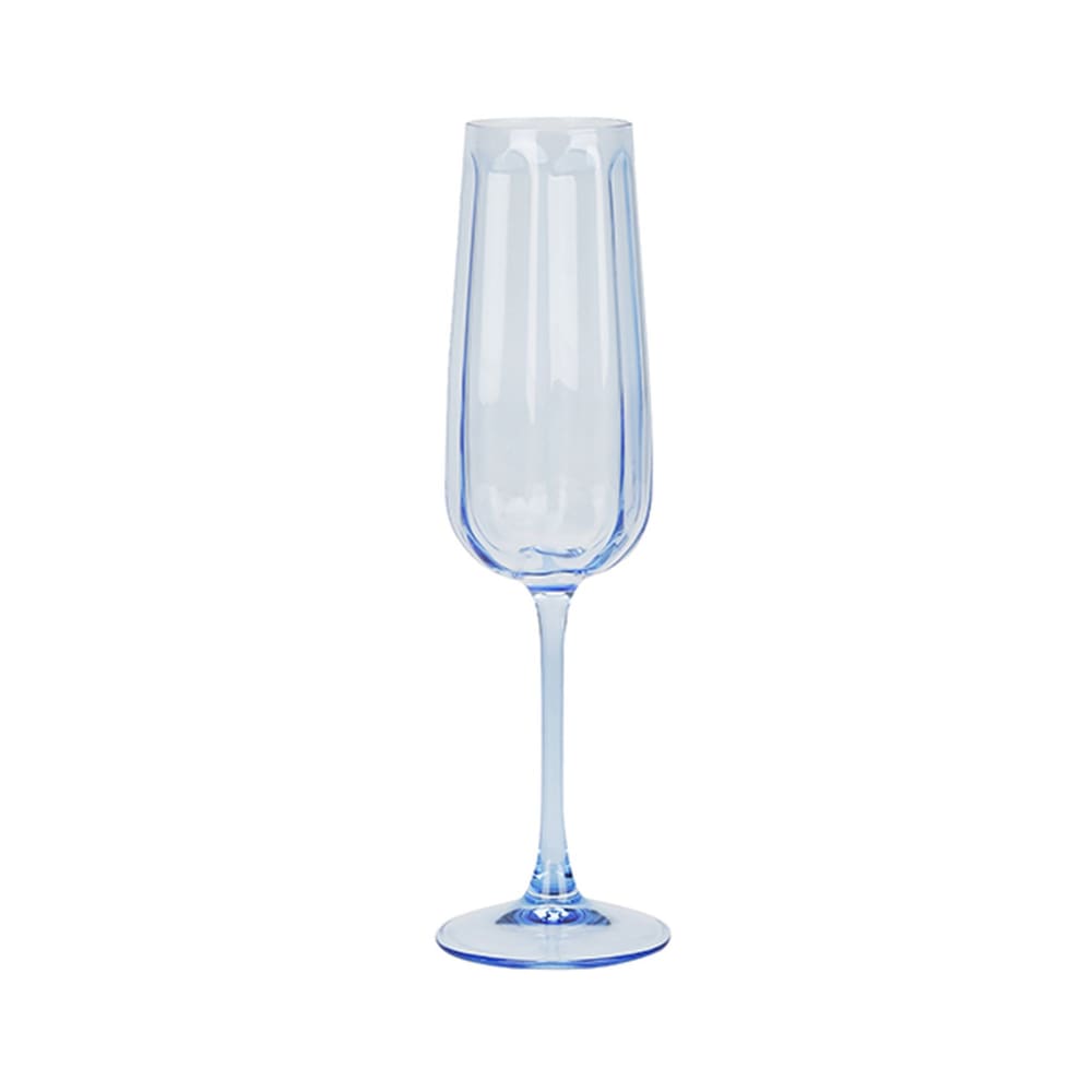 Lot de 4 flûtes en verre 24cl bleues