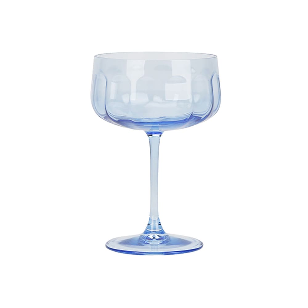 Lot de 4 coupes en verre 36,5cl bleues