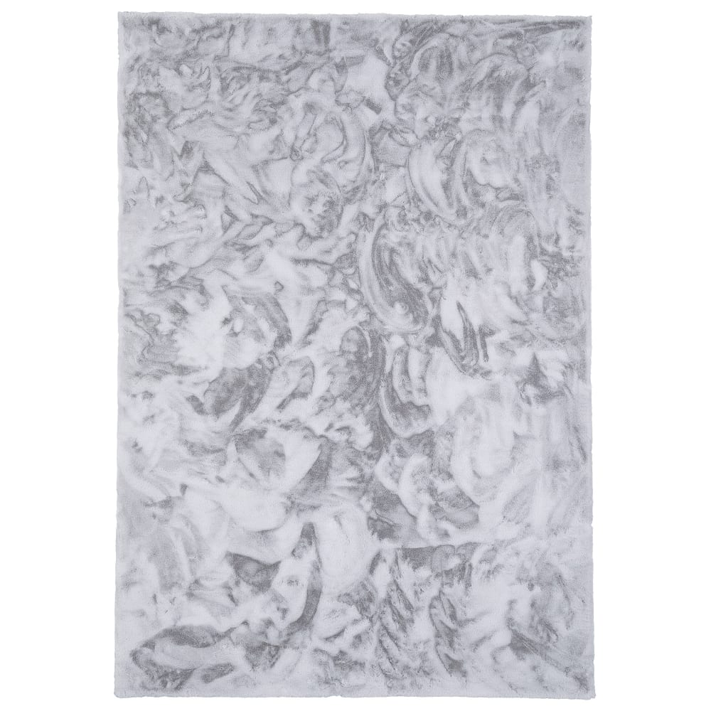 Tapis en fausse fourrure gris clair 60x90 cm