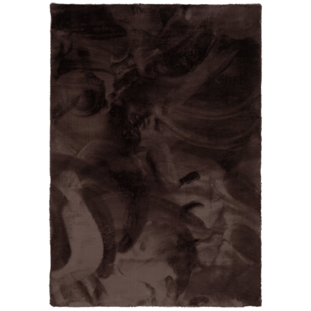 Tapis en fausse fourrure brun foncé 180x250 cm