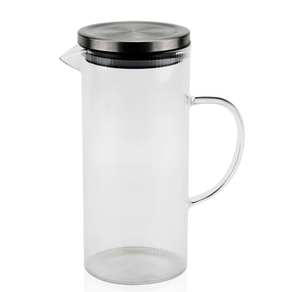 Carafe en verre strié 1.4l 15x10x22cm Carafe en verre strié 1.4l 15x10x22cm