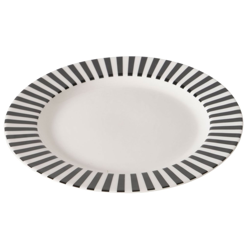 Assiette à dessert en céramique blanche et noire diamètre 20cm