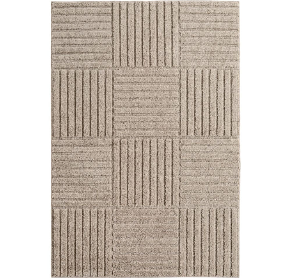 Tapis à motifs en relief Damier Beige 120x170cm