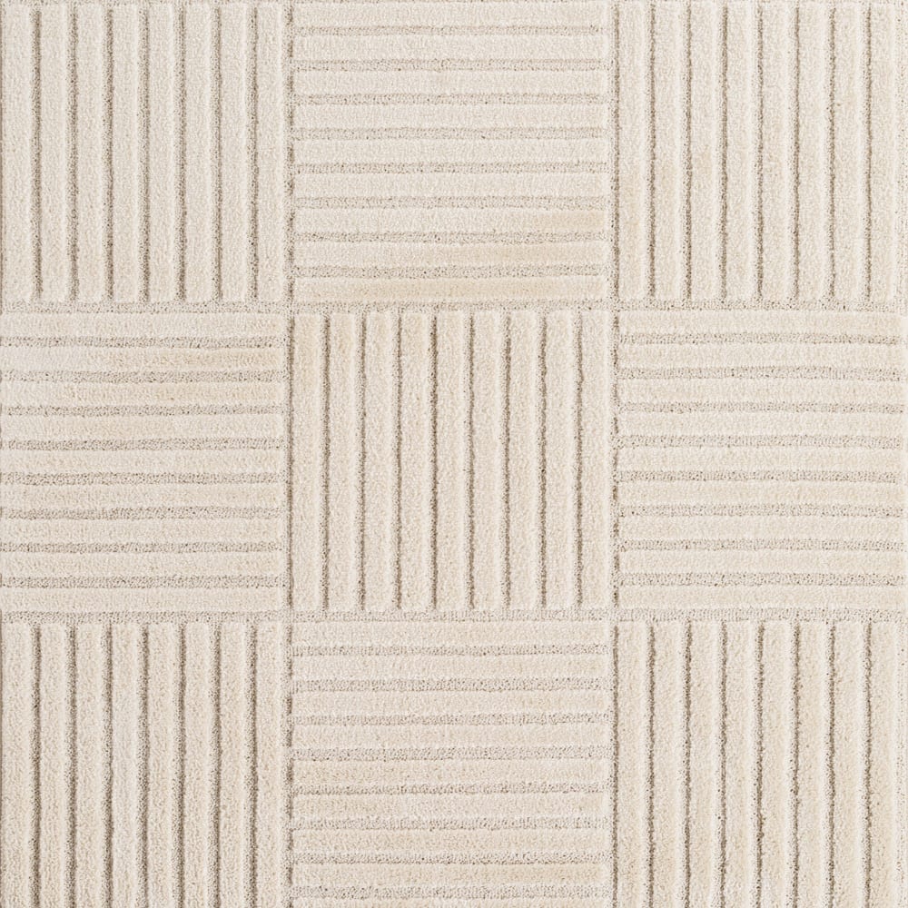 Tapis à motifs en relief damier crème 120x170cm — vue 4