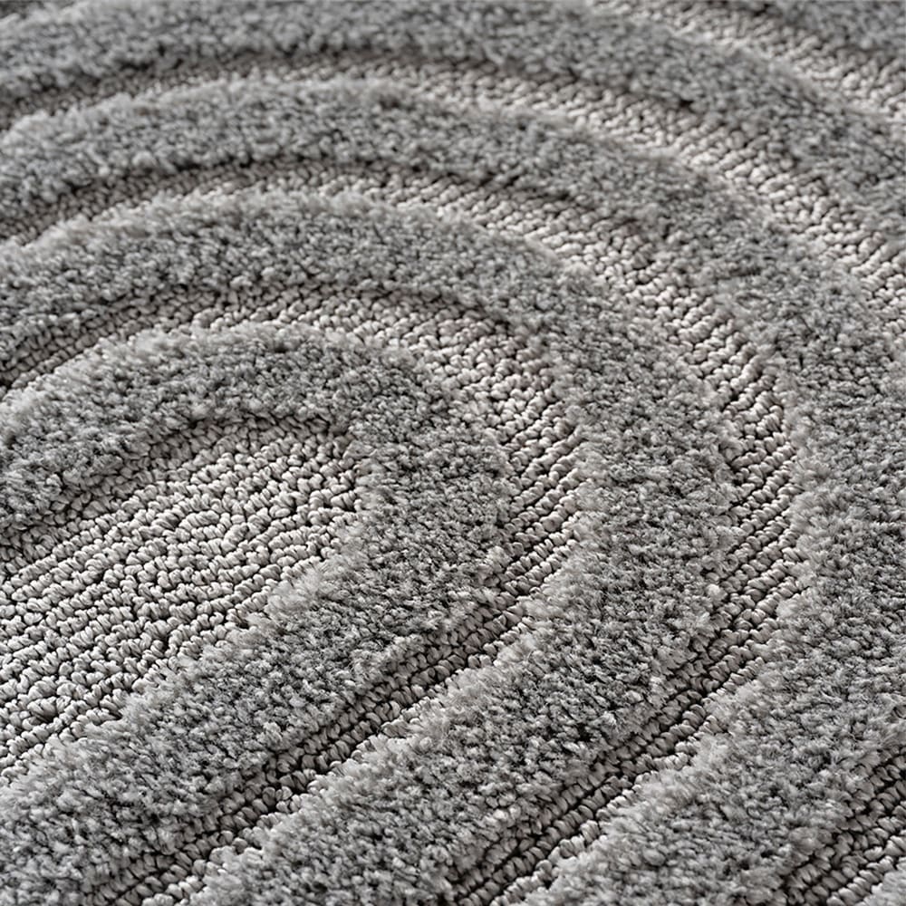 Tapis rond à motifs relief arcs gris 200x200cm — vue 4
