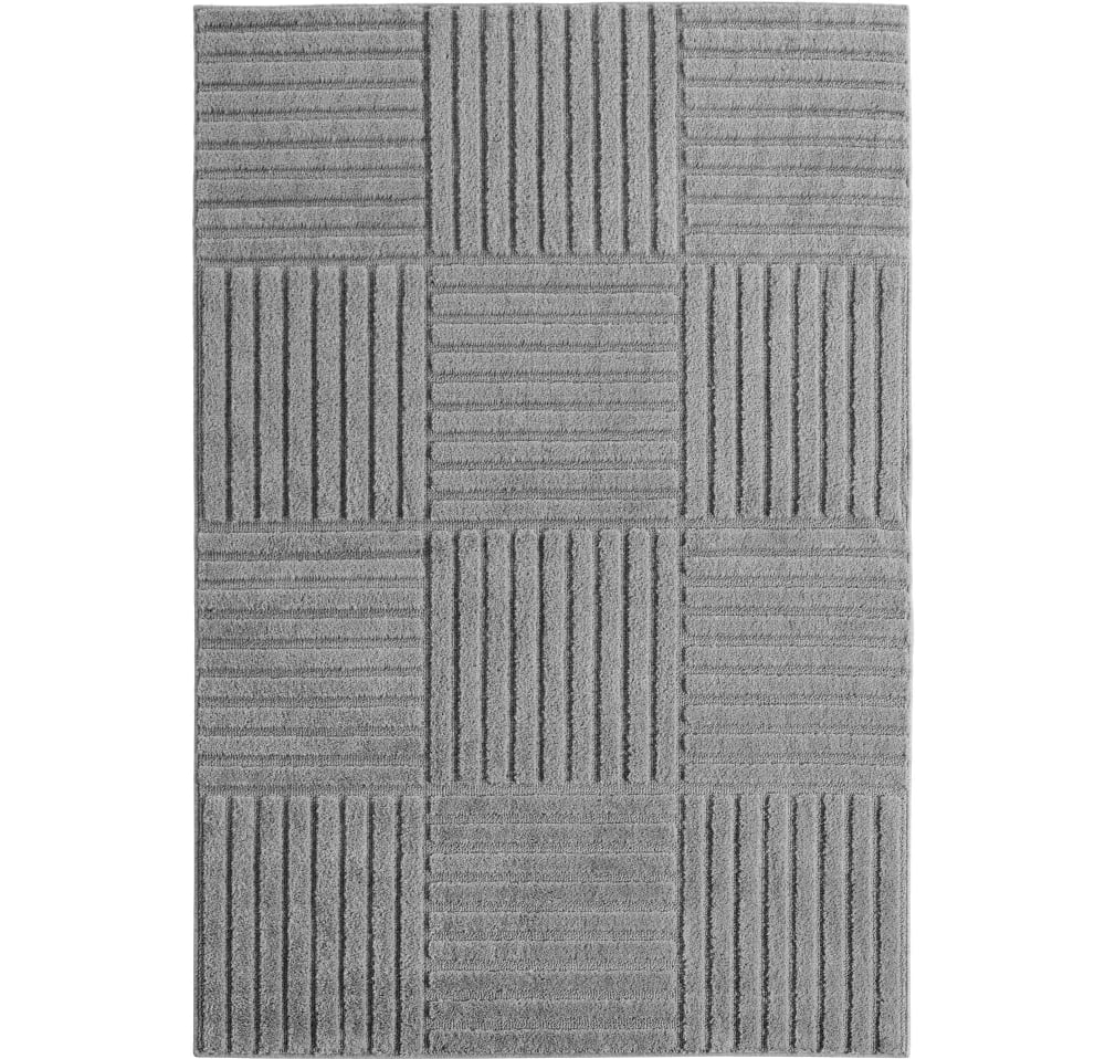 Tapis à motifs en relief damier gris 60x110cm