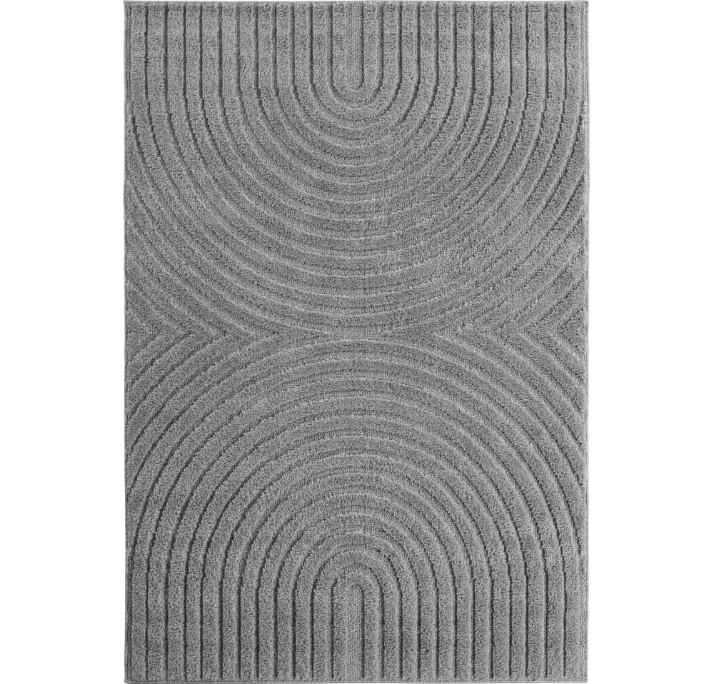 Tapis à motifs en relief Arcs Gris 80x250cm