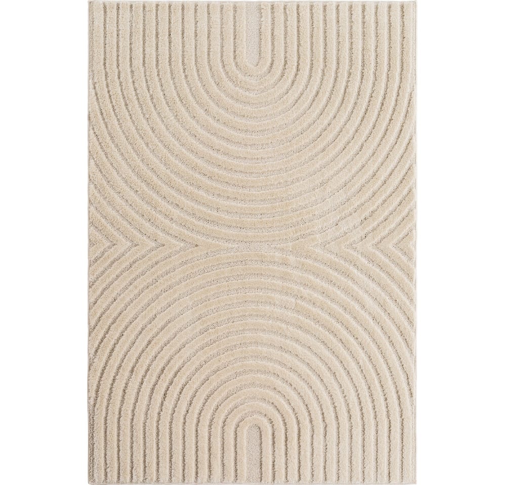 Tapis à motifs en relief Arcs Crème 140x200cm