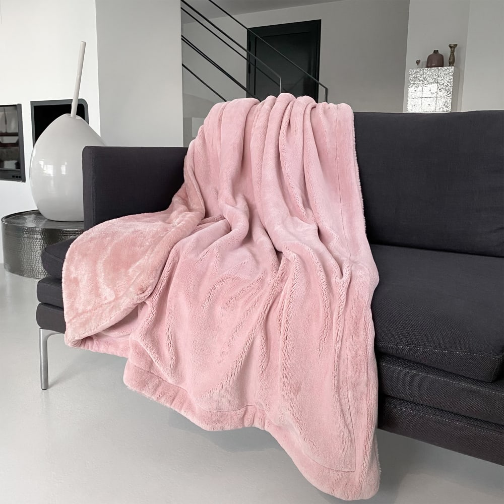 Plaid polaire Cozy rose 130x170cm