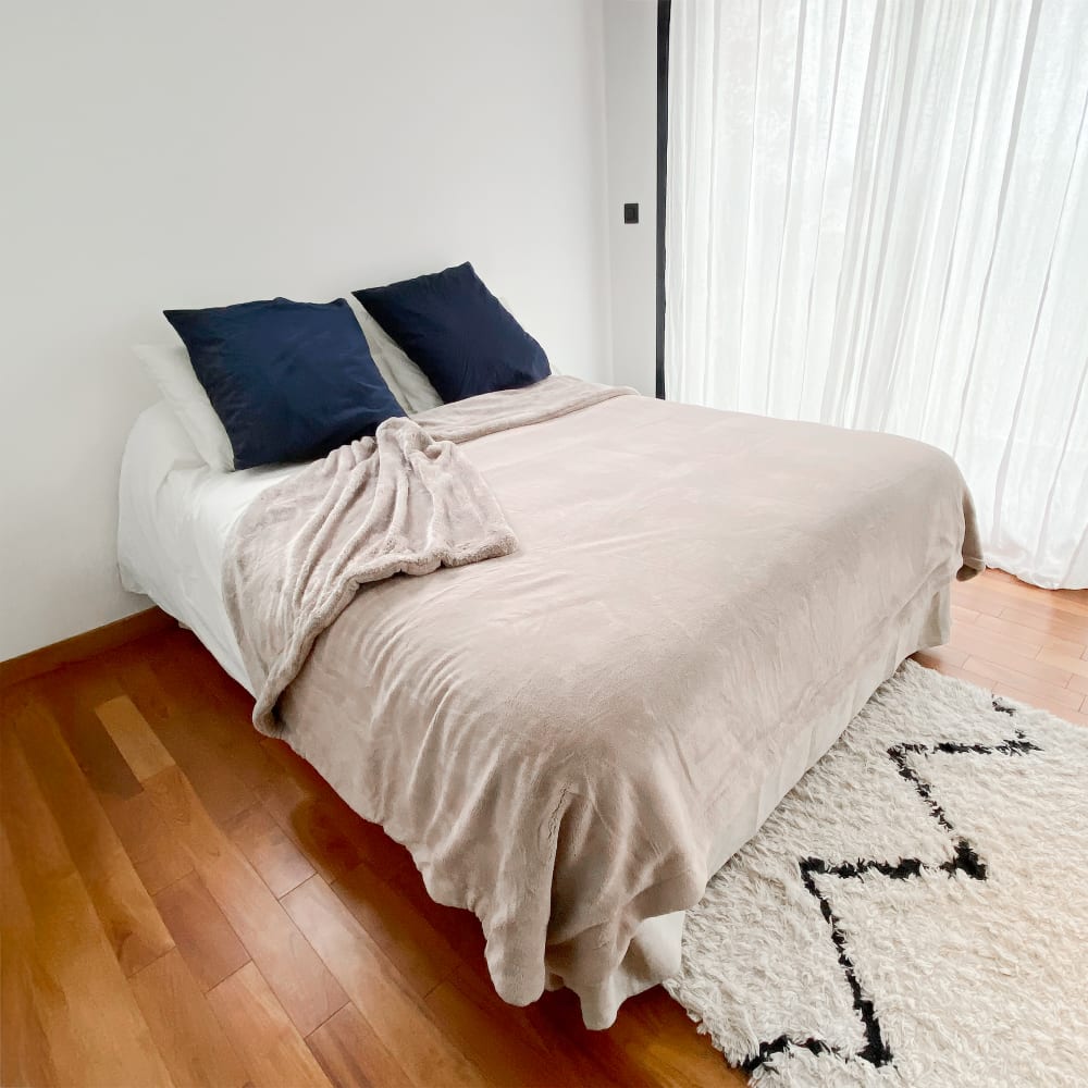 Couverture polaire Cozy beige taupe 220x240cm