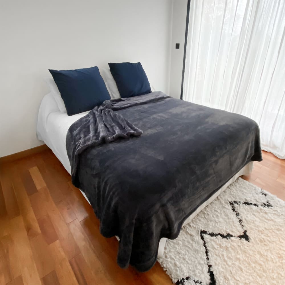 Couverture polaire Cozy anthracite 220x240cm