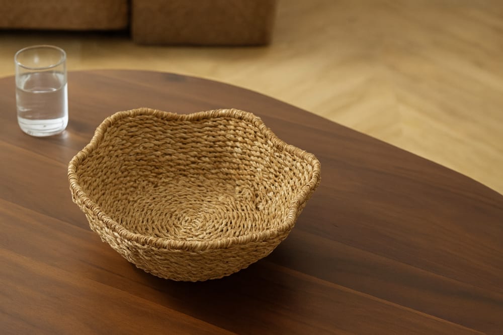 Corbeille en fibres naturelles marron — vue 4