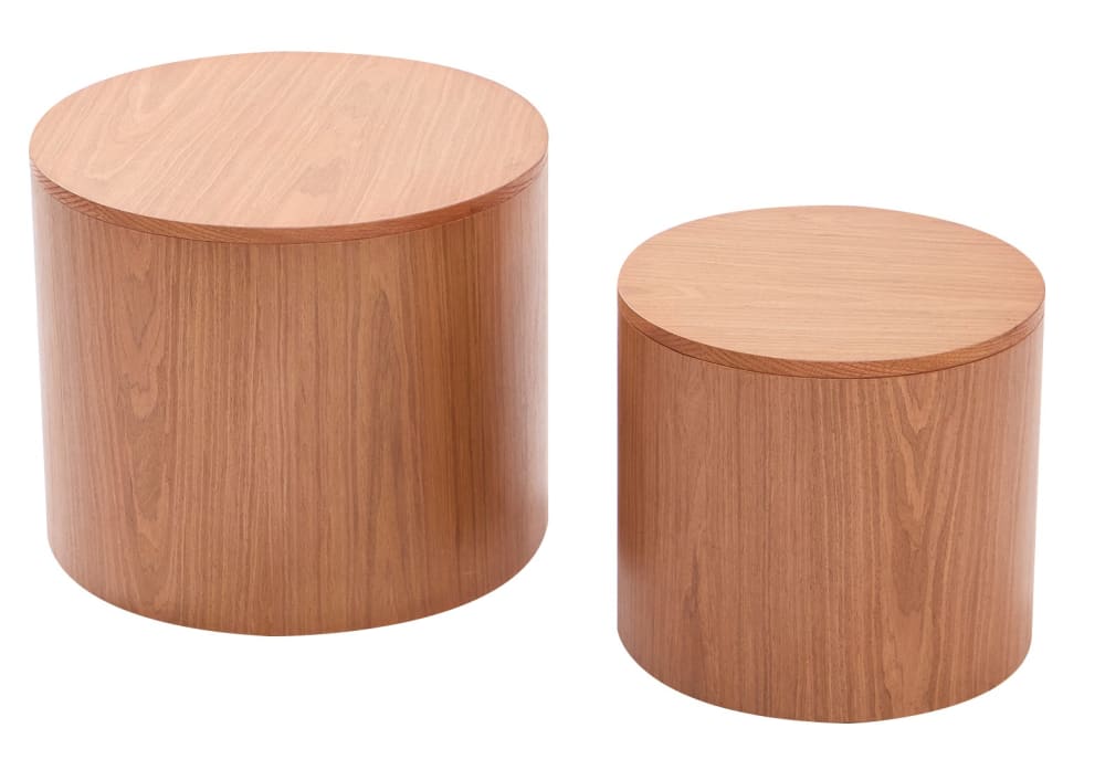 Couchtisch (2er Set) mit Stauraum aus Holz Braun - Maisons Du