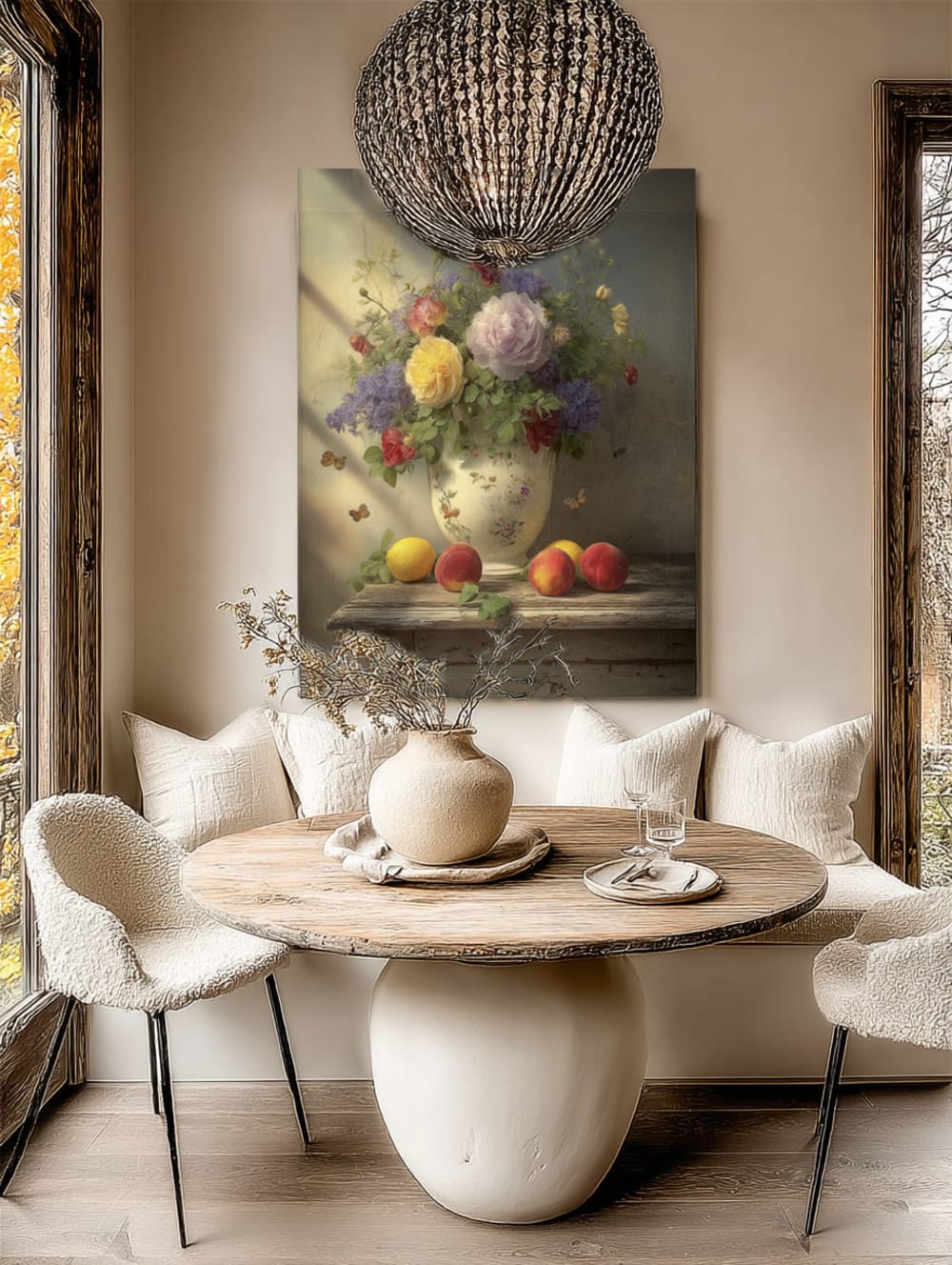 Tableau avec fleurs et fruits alu-dibond multicolore 30x40 cm - Maisons du Monde