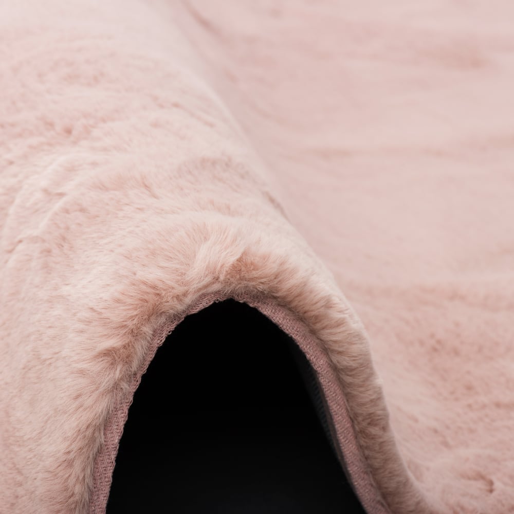 Tapis en fausse fourrure vieux rose 70x140 cm — vue 4