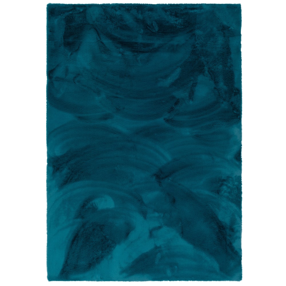 Tapis en fausse fourrure pétrole 70x140 cm