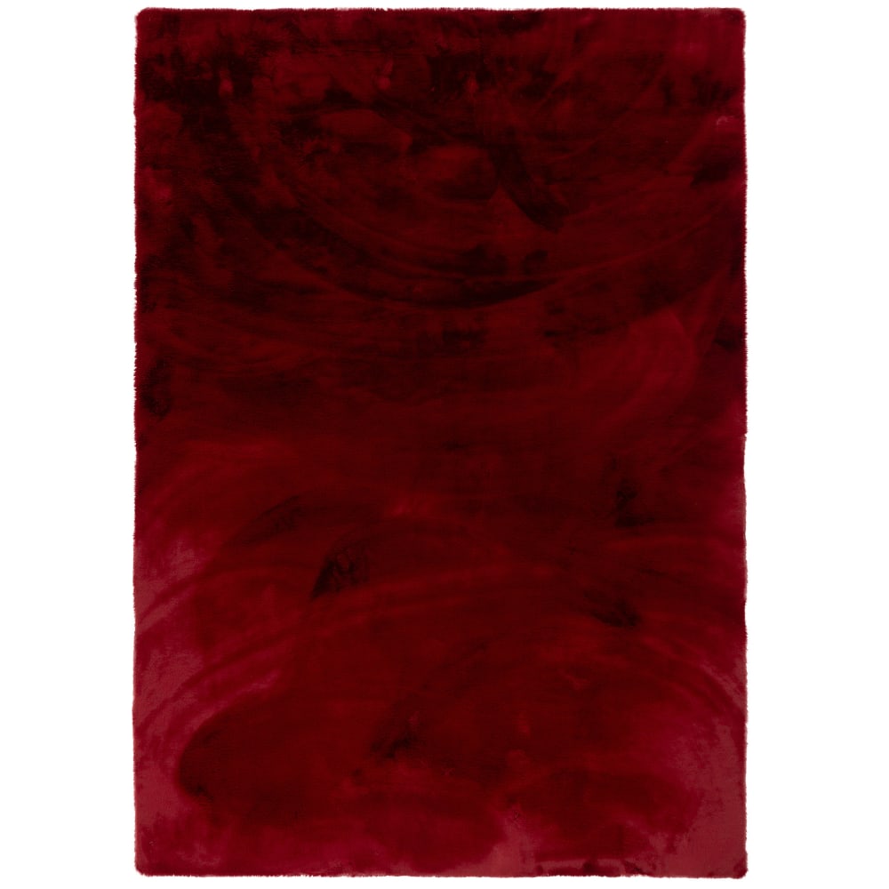 Tapis en fausse fourrure rouge 70x140 cm
