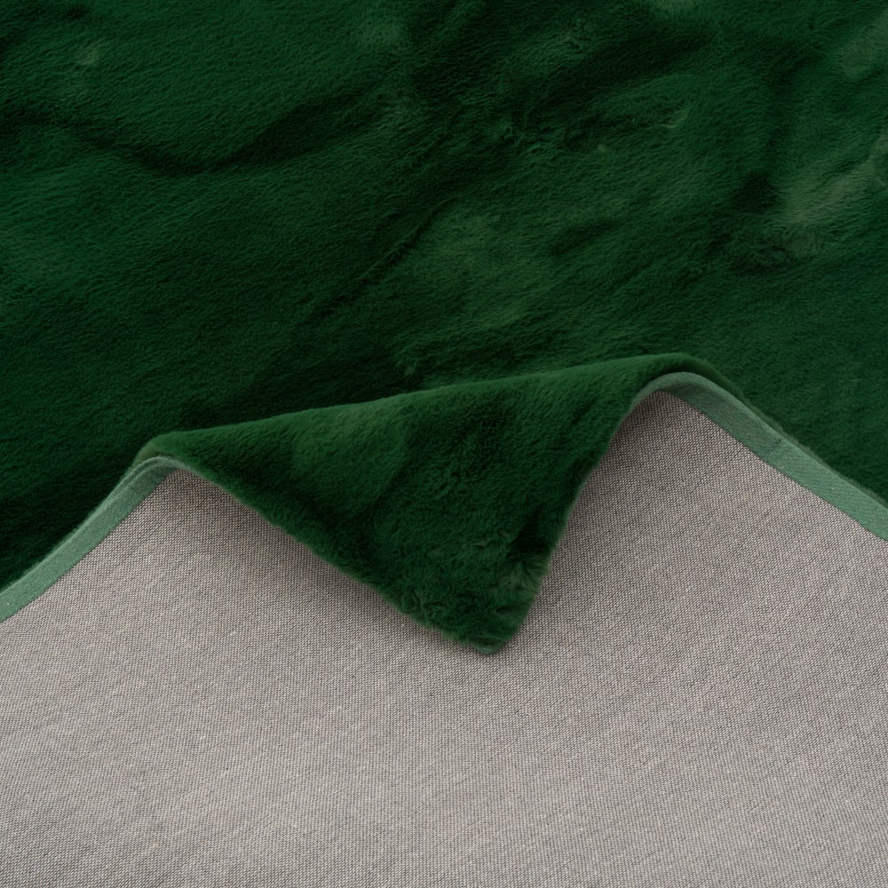 Tapis en fausse fourrure vert sapin 70x140 cm — vue 4
